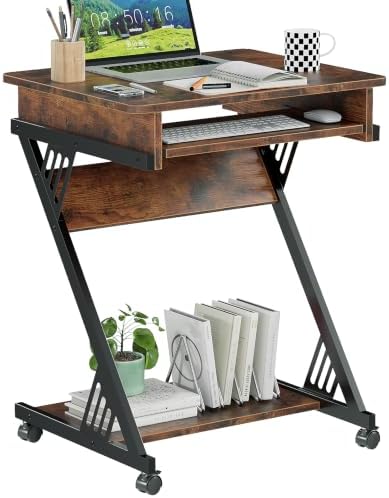 ALISENED Computer Desk for Small Spaces Compact Desk with Keyboard Tray