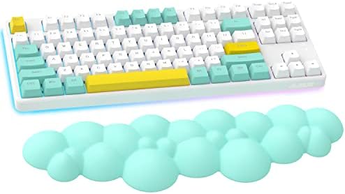 ATTACK SHARK Cloud Gaming Keyboard Wrist Rest Pad,Memory Foam Keyboard Palm Rest,Ergonomic Hand Rest,Wrist Rest for Computer Keyboard,Laptop,Mac,Lightweight for Easy Typing Pain Relief(Green)
