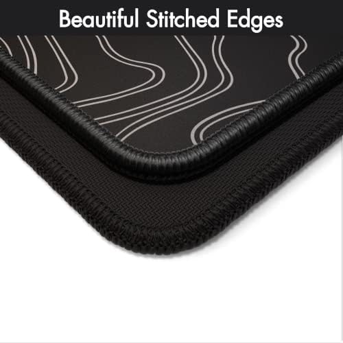 Gamer Boss - Gaming Mouse Pad - 48 x 24 Inches - 4mm Thick with Stitched Edges, Non-Slip Rubber Base, Premium Cloth Mousepad, Desk Mat for Laptop, Keyboard, Computer & PC (Mega, Topographic)
