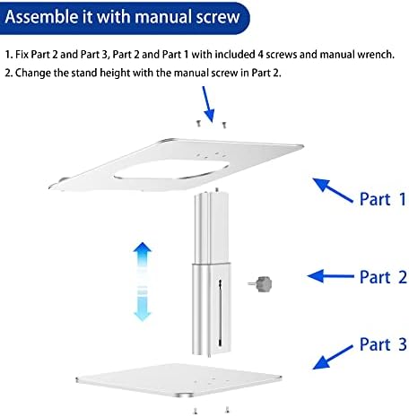 BESIGN LSX6N Laptop Stand, Ergonomic Adjustable Notebook Riser, Computer Holder, Laptop Mount Compatible with 10-15.6" Laptops, Silver