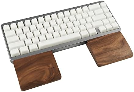 2 pcs Mini Wood Wrist Rest Portable Movable Solid Wooden Walnut Beech for Most Mechanical Keyboard Numpad Sp64