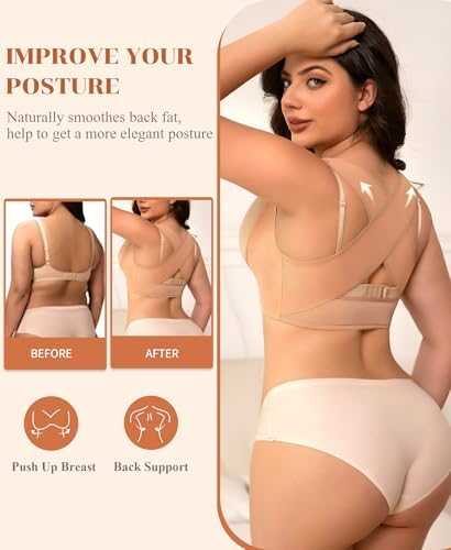 DERCA Posture Corrector for Women Chest Brace Push Up Back Support Bra