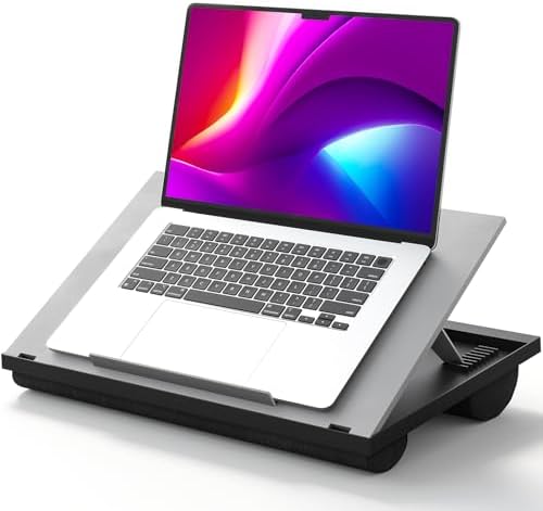 HUANUO Lap Desk with 8 Adjustable Angles – Up to 15.6" Laptop, Grey