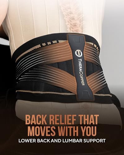 TheraCopper Copper Back Brace for Men & Women (X-Large)