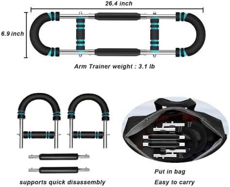 Twister Arm Trainer,Adjustable 6 Resistance Levels (45-130 lbs) Chest , Portable Chest & Arm Workout Equipment with High-Tensile Steel Spring for Forearm, Triceps, Power Twist Training