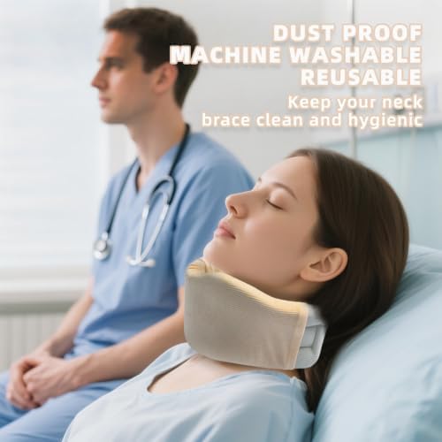 4 Piece Cervical Support Sleeve, Breathable Dustproof Cervical Support Sleeve, Elastic Soft Neck Brace Covers - For Men and Women, Suitable for Sleep Work Daily Use (Skin)