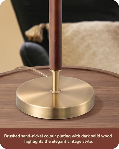 EDISHINE Mid Century Table Lamp, Bedside Lamp with Pull Chain Switch, E26