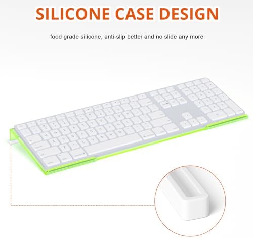 Richboom Epoptic Green Acrylic Tilted Computer Keyboard Holder for Easy Ergonomic Typing, Keyboard Stand for Office, Home, School, Fluorescent Green
