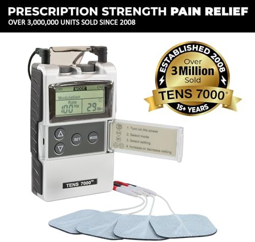 TENS 7000 Digital TENS Unit with Accessories - Muscle Stimulator Machine for Back Pain Relief, Sciatica, Neck, Nerve, Shoulder, Hip, Elbow, Muscle Pain Relief