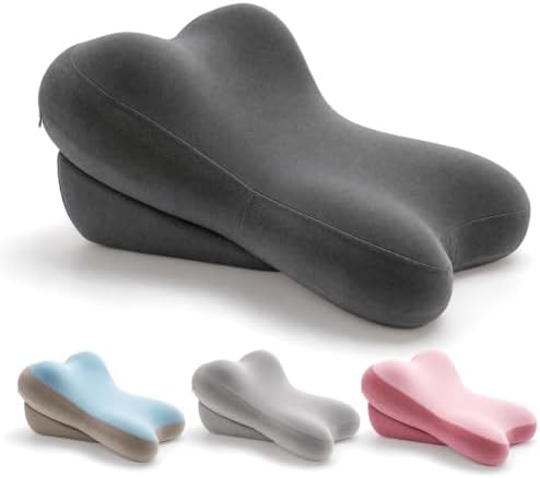 24” Back Pillow with Adjustable Headrest, 2-in-1 Ergonomic Dual-Layer Wedge Backrest for Sitting/Reclining, Lumbar & Neck Support, Bed, Sofa & Floor, Reading, TV, Lounging & Gaming