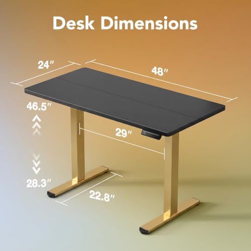 HUANUO 48x24 Inch Electric Standing Desk, Height Adjustable