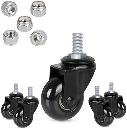 Hirate 2 inch Office Chair Casters Wheel with 3/8"-16UNC Threaded Stem
