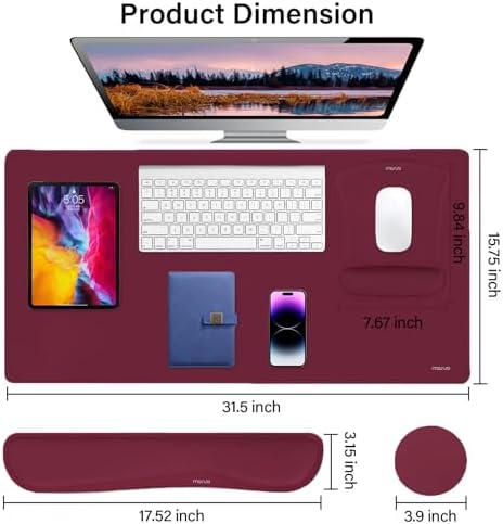MOSISO Keyboard Mouse Pad Set, Large Gaming Mousepad&Keyboard Wrist Rest