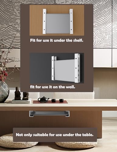 Under Desk Laptop Holder, Under Desk Rack, (White)