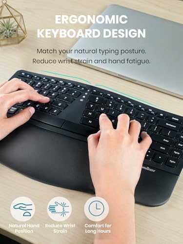 Perixx PERIDUO-606IIA 3-in-1 Wireless Compact Ergonomic Keyboard with Vertical Mouse and Numeric Keypad - Quiet Keys & Clicks - US English