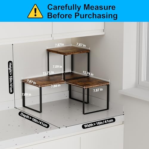 Golener Countertop Shelf, Kitchen Counter Organizer, Adjustable, Stackable