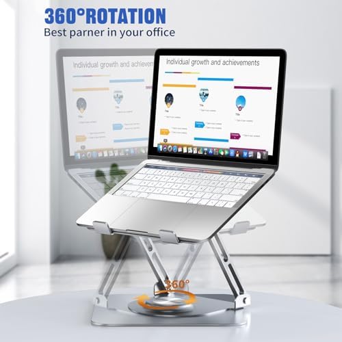 Laptop Stand for desk(360°Rotating),Aluminum laptop Riser for 10-16"Laptops