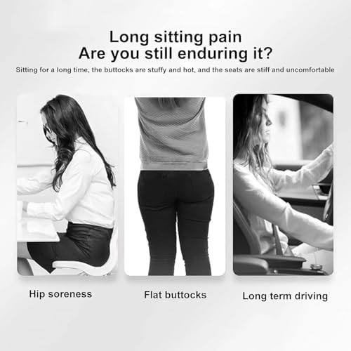 Celinva Orthopedic Cushion L-Shaped Memory Foam Seat Cushion, Ergonomic Office Chair Cushion with Lumbar Support for Desk, Car, Wheelchair (B-Black Grey)