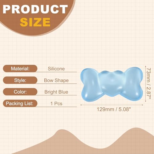 PATIKIL Gel Wrist Rest, Wrist Support for Mouse Bow Shape Ergonomic Mouse Pad Soft Silicone Support Comfortable Cushion for Computer Gaming Office Home, Bright Blue