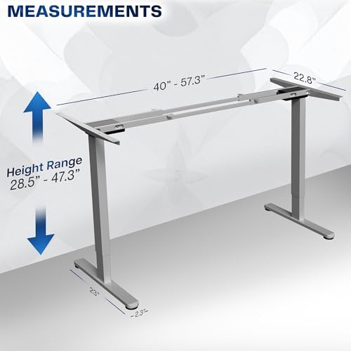 VIVO Gray Dual Motor Electric Standing Desk Frame, DESK-E-200G