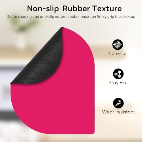 Contoured Oval Mouse Pad 6x8in Non-Slip for Laptop,Rose Red