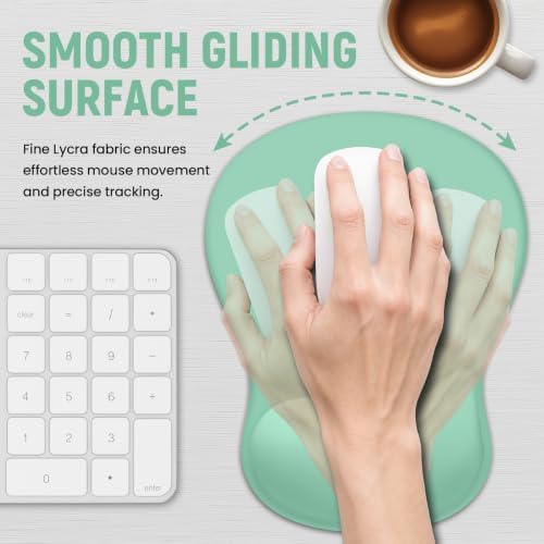 Ergonomic Mouse Pad with Wrist Rest, Gel Wrist Support, Aquamarine