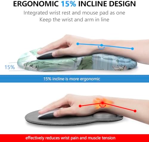 Ergonomic Mouse Pad Wrist Rest, 2 in 1 Keyboard Pad for Office