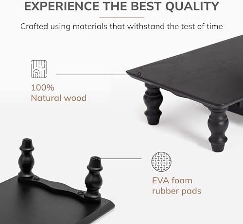 Anji Mountain Monitor Stand for Desk - Desktop Organizer & Laptop Riser, Ergonomic Monitor Riser, Space-Saving, Durable, Easy Assembly & Ideal for Home & Office,Black, 24-Inch, Pro Edition