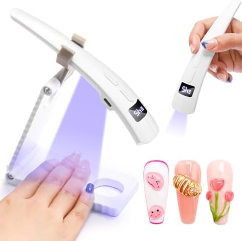 2026 Upgraded NO.1 LEDSUUEI Small UV Light for Nails 【2-in-1 Dual-Zone】Cordless UV Nail Lamp【400mAH Fast Rechargeable】 Handheld & Adjustable bracket Dual-Use Flash Cure Lamp for Home & Travel Manicure