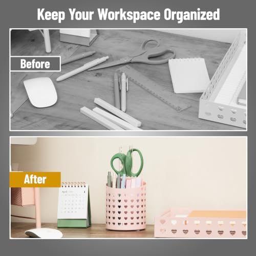 Mind Reader Metal Pen Cup Organizer, Pink