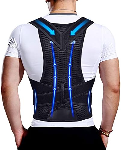 Upgraded Posture Corrector Back Brace for Men and Women, New Version Lumbar Support for Posture Improving and Pain Relief, Full Back Support for Neck, Shoulder, Waist Pain, M