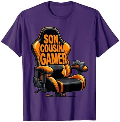 Son Cousin Gamer Funny Cartoon Gaming Chair Humor T-Shirt