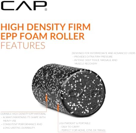 CAP 12-Inch Firm High-Density Foam Roller, Exercise & Recovery Massage, Speckled