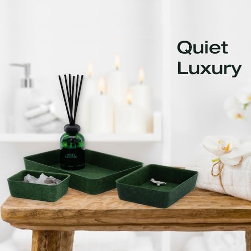 Welaxy 7-Piece Felt Drawer Organizer Bins, Dividers Tray Set, Forest Green