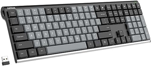 Arteck Mechanical 2.4G USB Wireless Keyboard, Tacktile Brown Switches Black