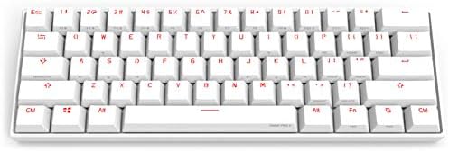 Mechanical Gaming Keyboard 60% True RGB Backlit - Wired/Wireless Bluetooth 5.0 PBT Type-c Up to 8 Hours Extended Battery Life, Full Keys Programmable (Gateron Brown, White)