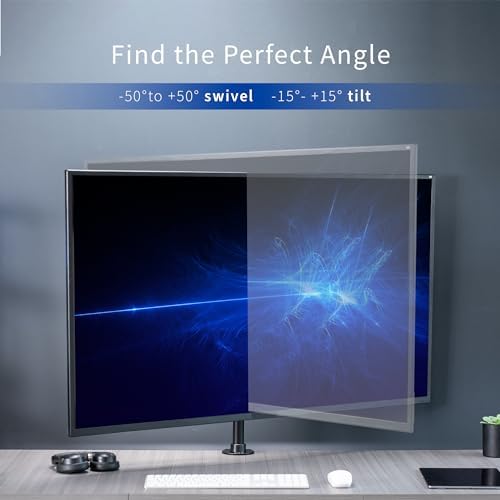 VIVO Ultra Wide TV Desk Mount for up to 55 inch Screens Weighing 66 lbs, Full Motion Height Adjustable Single Television Stand, Black, STAND-V155C