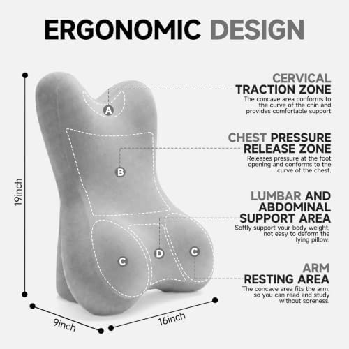 24” Back Pillow with Adjustable Headrest, 2-in-1 Ergonomic Dual-Layer Wedge Backrest for Sitting/Reclining, Lumbar & Neck Support, Bed, Sofa & Floor, Reading, TV, Lounging & Gaming