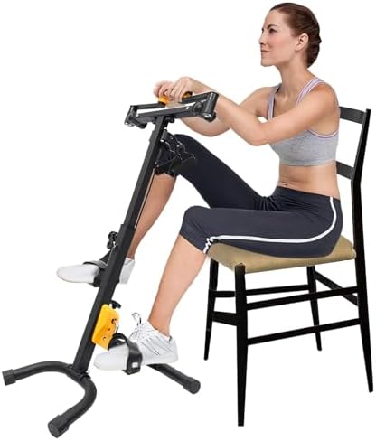 Exercise Bike, Pedal Exerciser Bicycle Hand Arm Leg Peddler Indoor Cycling Fitness Equipment with Adjustable Handgrip, Resistance and Height for Seniors Elderly Home Gym Total Body Workout