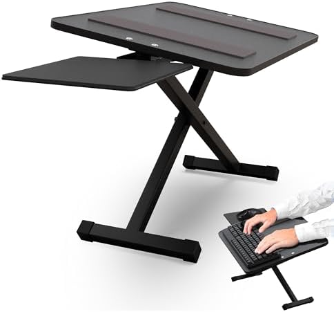 Uncaged Ergonomics Adjustable Keyboard Riser for Desk & Mouse Stand (Black)