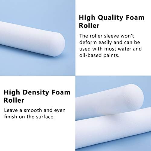Mister Rui Foam Paint Roller, 36 Pack, 6 Inch High Density Foam Paint Roller Covers, Sponge Paint Rollers, Mini Rollers, Small Paint Rollers for Painting Walls, Cabinets, Doors