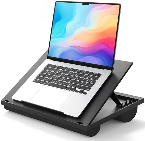 HUANUO Lap Desk with 8 Adjustable Angles – Up to 15.6" Laptop, Black