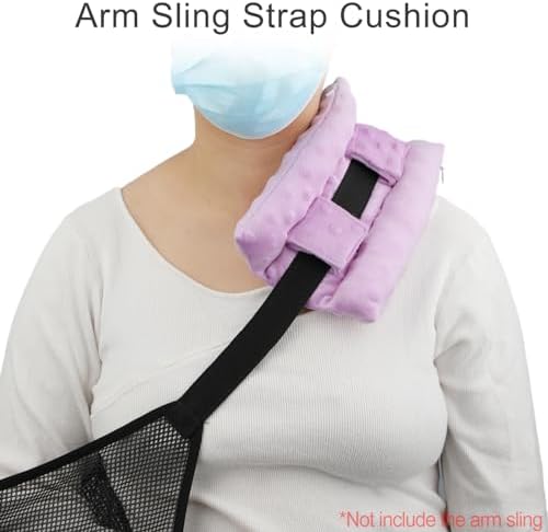 Upgrade Neck Pad Strap Cushion Pillow for Arm Sling Comfort Shoulder Support Pad Rotator Cuff Replacemet Surgery Elbow Brace Carry Padded Cover Broken Wrist Hand Injury Cast, Minky Dot Lavender