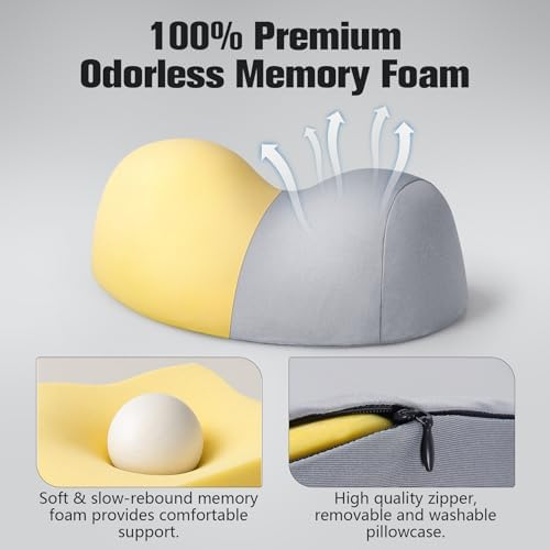 COMFYTHERA Small Neck Stretcher Pillow for Pain Relief, Soft Cervical Traction Device Neck Mild Support Pillow Memory Foam Cervical Neck Orthopedic Pillow for Tension Muscle Relax Relief (Grey)