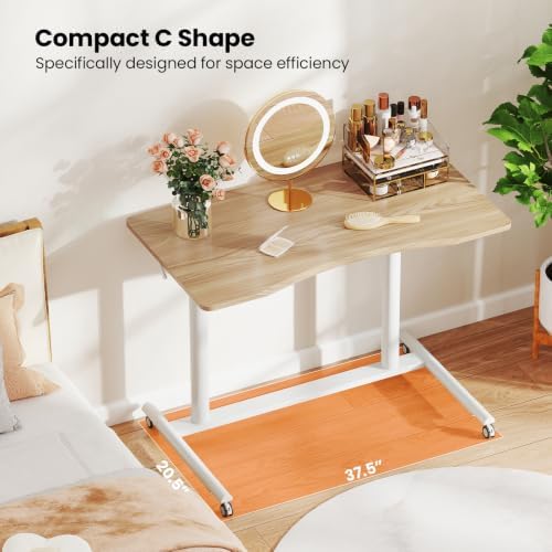 Tangkula Mobile Standing Desk, C-Shaped Sit Stand Desk