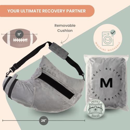 MOYOAMA Post Shoulder Surgery Pillow for Sleeping – Left/Right Arm Support with Adjustable Straps & Custom Firmness for Restful Recovery – Rotator Cuff, Bursitis, & Frozen Shoulder Pillow Post Surgery