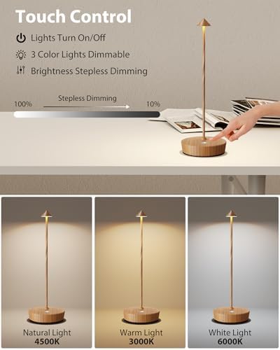 Cordless Table Lamp Rechargeable 6000mAh Battery Outdoor LED Light