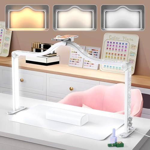 Yokilly Arc Half Moon Light: 34" Shadow-Free Large Nail Light for Desk
