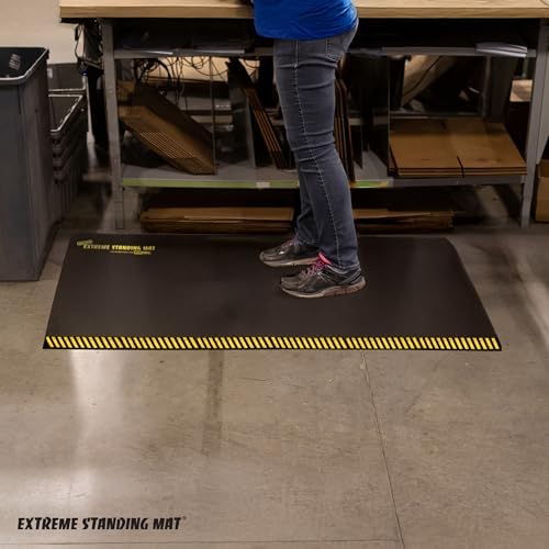 Standing Mat Industrial Anti-Fatigue for Work, 3' x 5' x 1", Black Foam