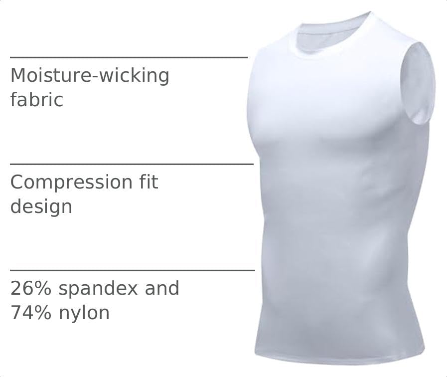 Compression Shirt Men Slimming Body Shaper Vest Crewneck Workout Tank Top